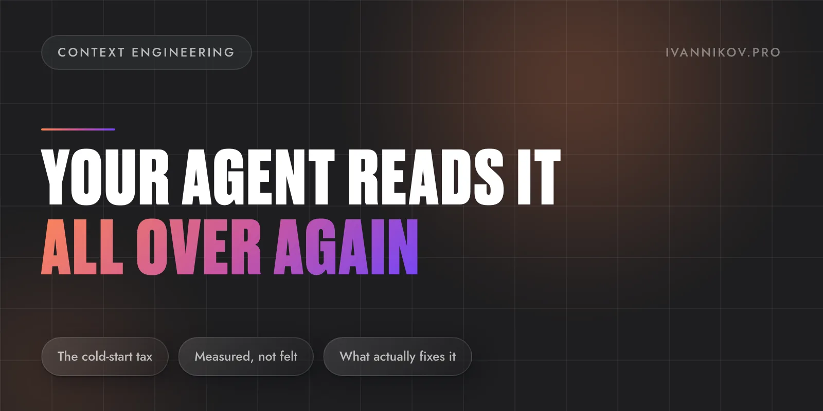 The Cold-Start Tax: Why Your Coding Agent Re-Reads the Repo Every Session